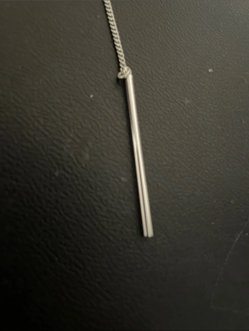 Jenny Bird Silver Colour Necklace with Circular Black Bar Pendant - Picture 3 of 5